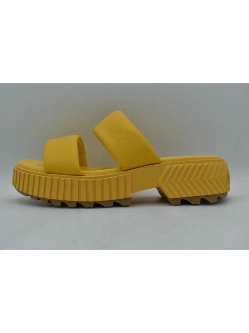 Sorel Womens Size 9 ONA Streetworks Yellow Ray Platform Slide Sandals Shoes‎